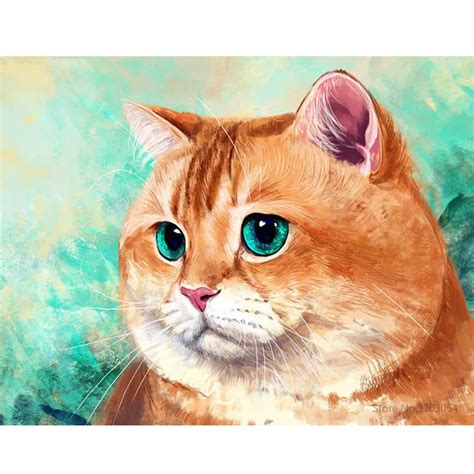 acrylic painting of a cat|cat acrylic painting by numbers.